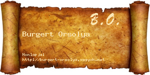 Burgert Orsolya névjegykártya